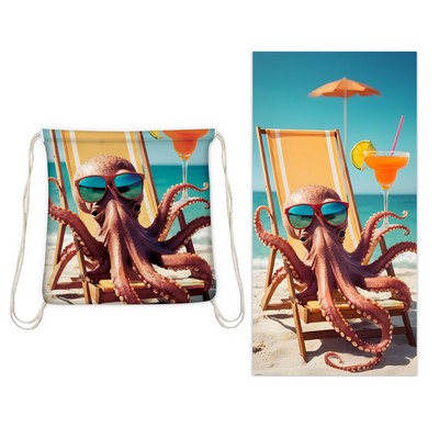 2" 1 Drawstring Beach Towel Backpack 32 x 63"