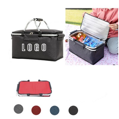 Folding Insulated Picnic Basket