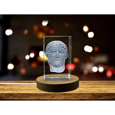 Nero Claudius Caesar 3D Engraved Crystal Trophy Award w/LED Base