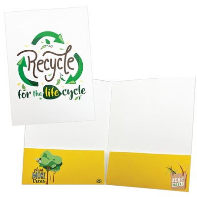 Quick Ship 100% Recycled Pocket Folder Printed in Full Color 9x12