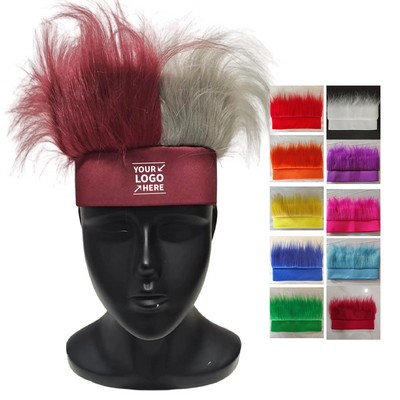 Headband Wig Sports Fan Promotional Hat W/ Faux Hair