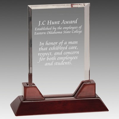 Rectangle Acrylic with Rosewood Piano Finish Base