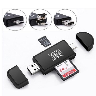 3-In-1 Portable Memory Card Reader