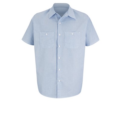 Red Kap Shirts - Men's Short Sleeve Industrial Stripe Work Shirt