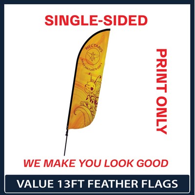 Value 13' Feather Flag - Single Sided Graphic Only