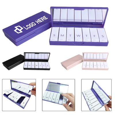 7-Day Supplement Pill Box Organizer W/ Mirror
