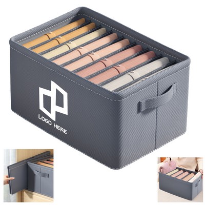 Foldable Household Clothes Storage Box W/ 8 Compartments