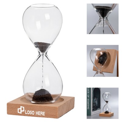 Magnetic Hourglass W/ Wooden Stand