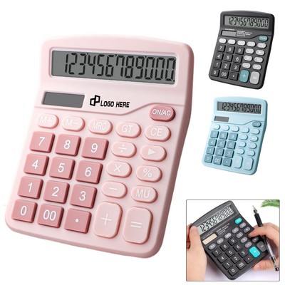 Solar And Battery Dual Power Desktop Calculator 12 Digit