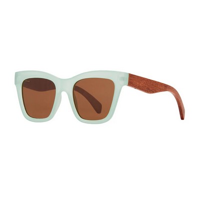 Amaya Matte Mint & Walnut Wood Polarized Sunglasses