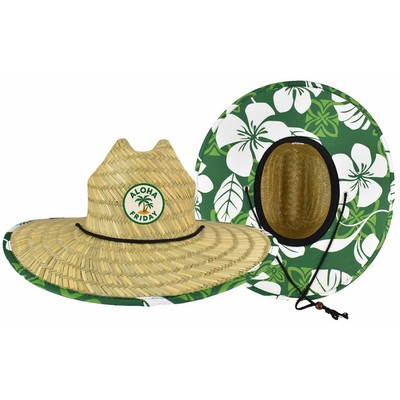 Domestic Aloha Friday Straw Hat w/Custom Patch
