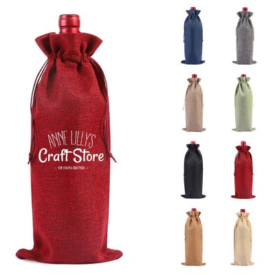 Linen Wine Bottle Bag