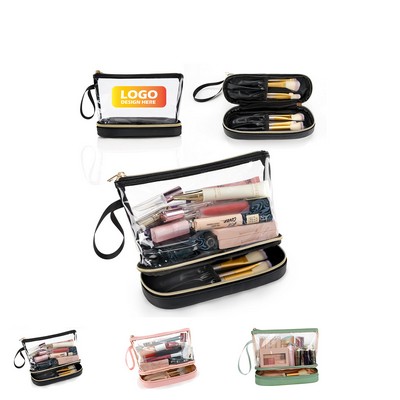 Clear Cosmetic Bag With Wet Pocket