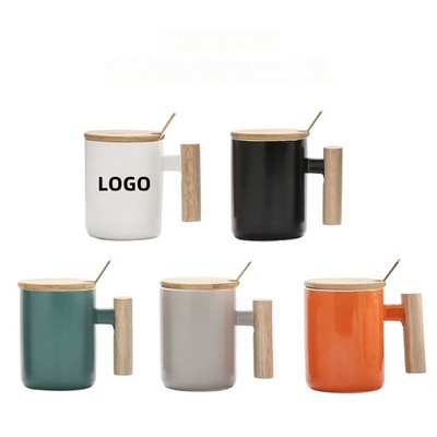 Ceramic Cup with Wooden Handle