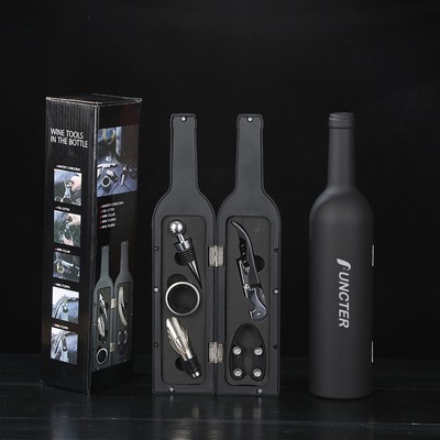 Waiter's Corkscrew Wine Opener Set In Bottle Shape Colorful Box-5 Piece