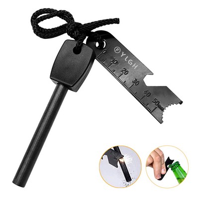 Square Handle Fire Starter With Multi Tool Kit