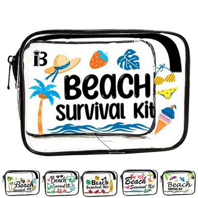 Transparent PVC Waterproof Beach Makeup Organizer Bag