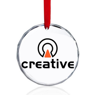 Personalized Faceted Crystal Holiday Ornament