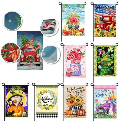 Double Sided Garden Flag Outdoor Banner Yard Pennant