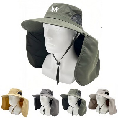 Wide Brim Fishing Hat with Neck Flap