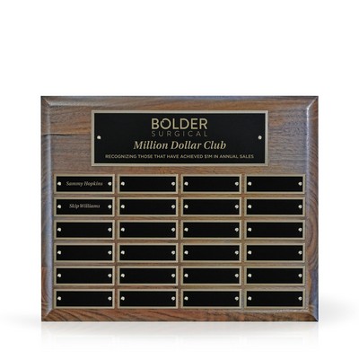 Briarwood Walnut Perpetual Award Plaque - 10.5x13, Horizontal