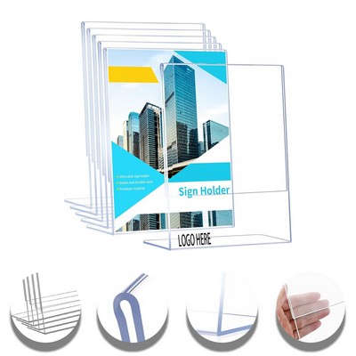 Custom A5 Clear Acrylic Plastic Sign Holder For Office