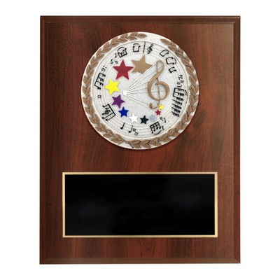 Dark Cherry Finish and Cast Stone Resin Music Plaque (6"x 8")