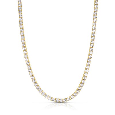 Jilco Inc White Topaz Tennis Necklace - Yellow Gold