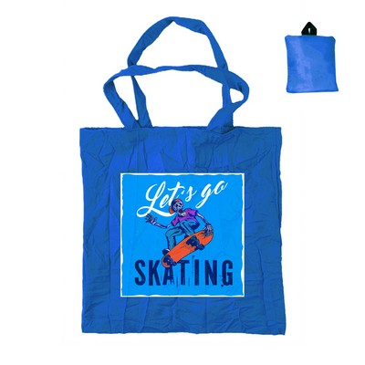 Full-Color Folding Tote Bag with Matching Pouch