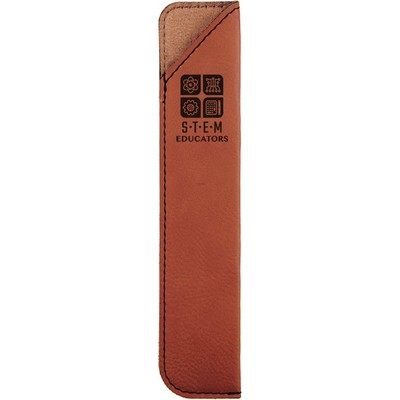Engraved Pen Case - Single - Rawhide, Leatherette - 6-1/2" x 1"