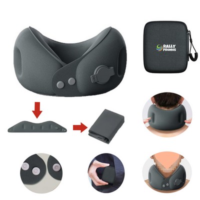 Inflatable Portable Airplane Travel Sleeping U-Shaped Pillow Packable Neck Support