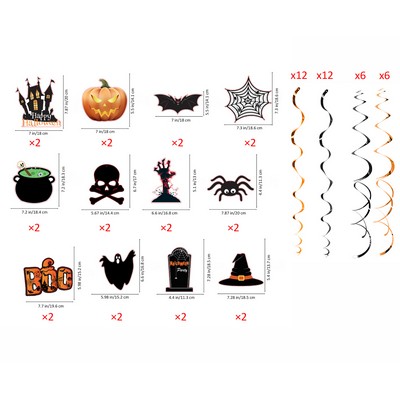 Halloween Ghost Hanging Swirl Decoration