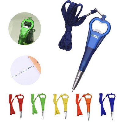 Multi-Functional Bottle Opener Tool Pen With Lanyard