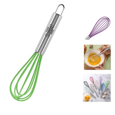 8" Stainless Steel Handle Silicone Whisk