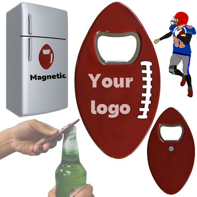 Full Color Custom Football Shape Bottle Opener Fridge Magnet