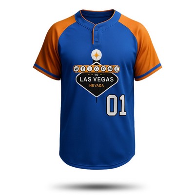 Men's Baseball Jersey 2 Button Sublimated 200G Interlock