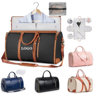 Leather Garment Duffel Bag