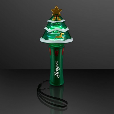 Fun Lights Christmas Tree Wand Spinner, 7.7" - PRINTED
