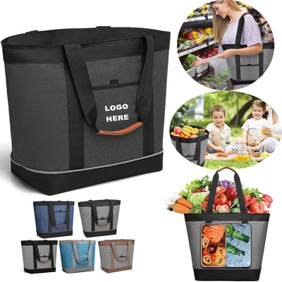 Custom Reusable Waterproof Grocery Shopping Picnic Lunch Tote Insulated Cooler Bag
