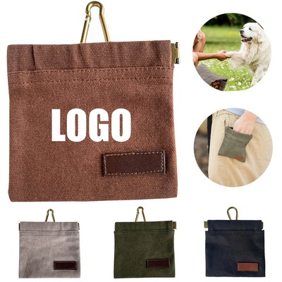 Portable Canvas Waist Hung Pet Treat Pouch