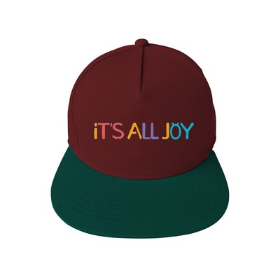 5-Panel Two-Tone Macaron Flat Brim Baseball Cap