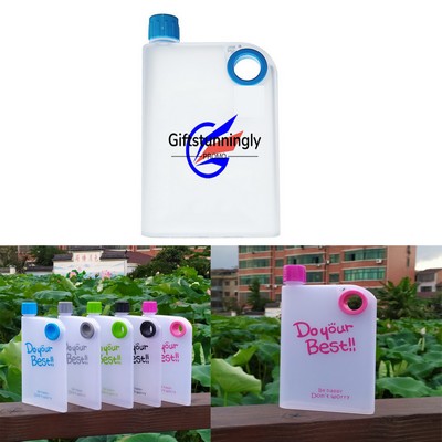 14 Oz A5 Book Shape Square Flat Water Bottle
