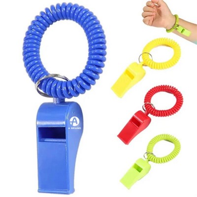 Coach's Whistle with Coiled Bracelet Keychain