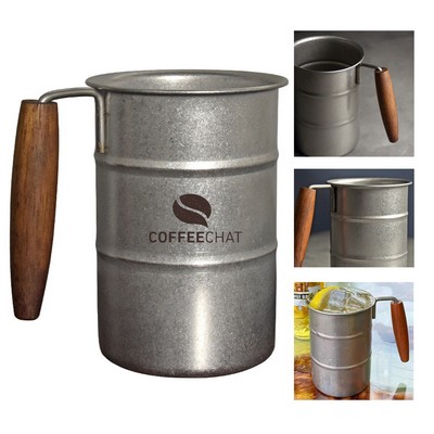 11oz Retro Stainless Steel Camping Beer Mug With Handle
