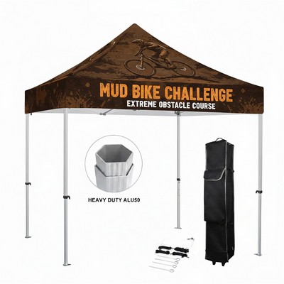 10x10' Deluxe 50mm Hex Aluminum Frame w/Dye Sublimation Canopy