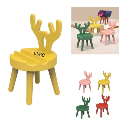 Mini Reindeer Chair Phone Stand - Cute Desktop Holder