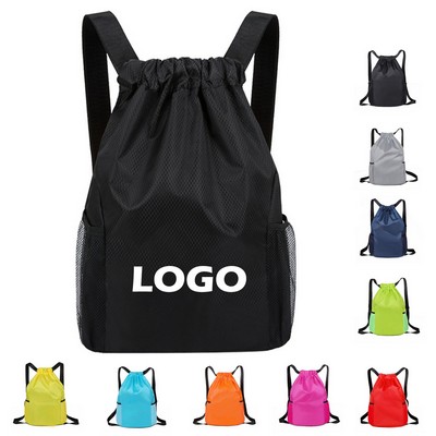 Waterproof Drawstring Backpack with Mesh Side Pockets