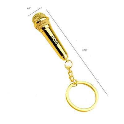 Creative Metal Microphone Keychain with Secret Compartment