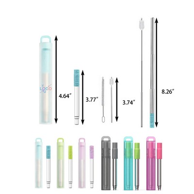 Collapsible Steel Straws with Case