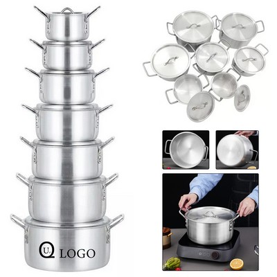 7-Piece Satin Aluminum Pot Set For Household Use
